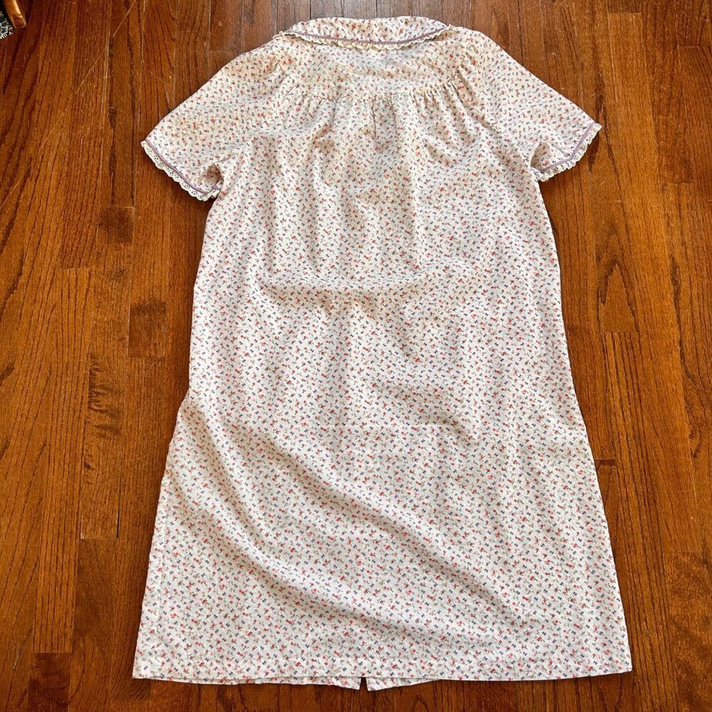 Vintage Leisure Life Womens House Dress Size Large Robe Housecoat Pearl Snap 70s - Picture 12 of 12